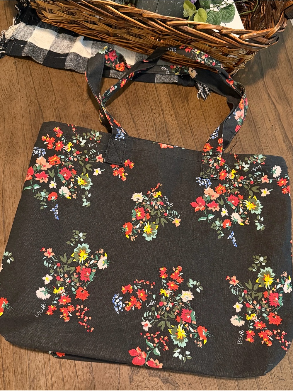 LOFT Floral Canvas Tote Bag